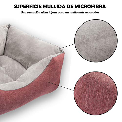 MERCURY TEXTIL- Sofá, Cesta,Cama Comoda para Perros,Gatos y Mascotas, con Relleno de Fibras Super Suave,Resistente al Desgaste y Duradero (Grande, Granate)