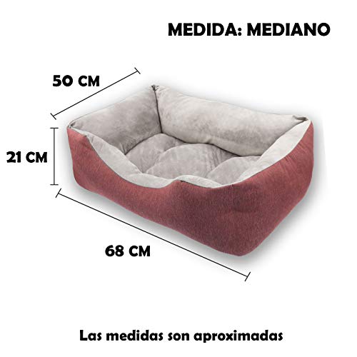 MERCURY TEXTIL- Sofá, Cesta,Cama Comoda para Perros,Gatos y Mascotas, con Relleno de Fibras Super Suave,Resistente al Desgaste y Duradero (Mediano, Granate)