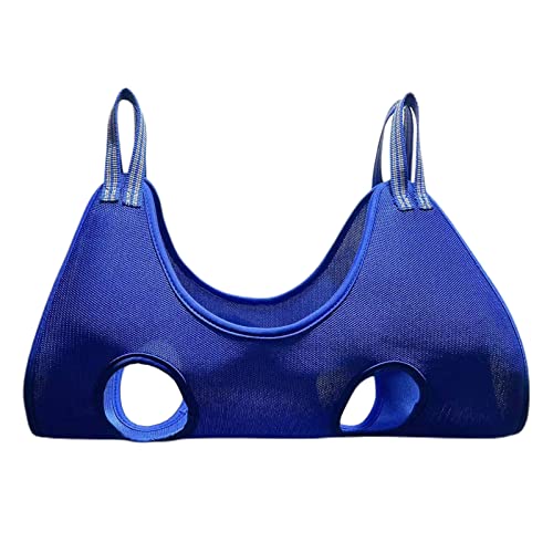 MERIGLARE Mascota Gato Aseo Hamaca Ayudante Bolsa de sujeción Herramientas duraderas y útiles Arnés Conveniente para Cachorros para bañarse Clip de uñas Perros - Azul S