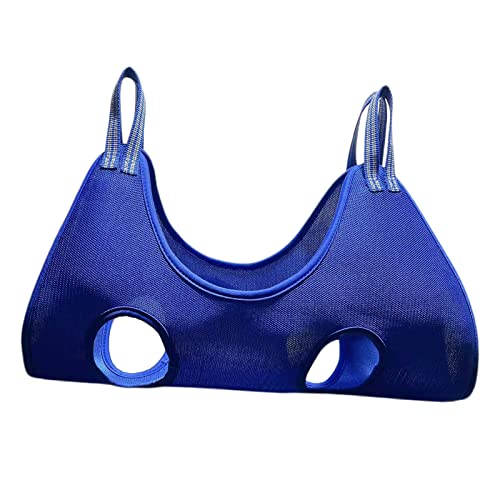 MERIGLARE Mascota Gato Aseo Hamaca Ayudante Bolsa de sujeción Herramientas duraderas y útiles Arnés Conveniente para Cachorros para bañarse Clip de uñas Perros - Azul S