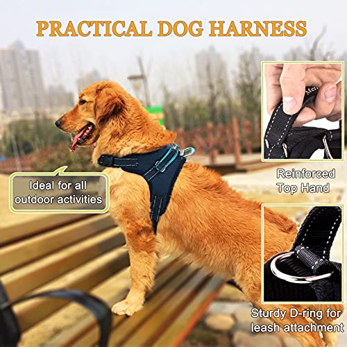 MerryBIY Arnés del Animal Doméstico Pet Harness Perro Collar Chaleco para Mascotas en el Pecho Correas con la Manija Accesorio Cuerda Lo Mejor para Pasear(Negro, M)