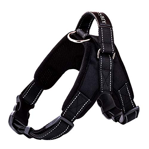 MerryBIY Arnés del Animal Doméstico Pet Harness Perro Collar Chaleco para Mascotas en el Pecho Correas con la Manija Accesorio Cuerda Lo Mejor para Pasear(Negro, M)