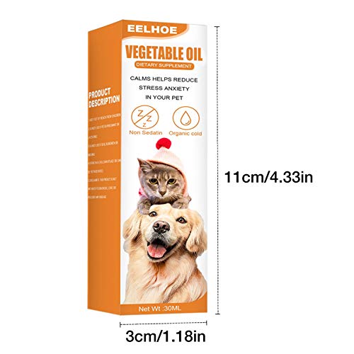 Mezcla calmante de aceites esenciales para perros Gotas para aliviar la ansiedad de las mascotas para gatos Mezcla calmante de ansiedad Los aceites esenciales mejoran el enfoque y la claridad Libelyef