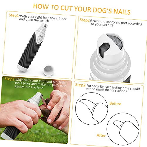 Mibee Electric Pet Nail Grinder Quiet Auto Cat Dog Nail Grooming File Professional Paws Recargable Grinder Clipper Trimmer 7500RPM Carga USB para Mascotas Perro Gato y más