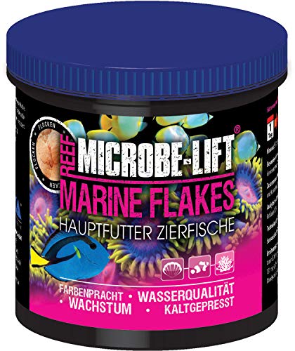 MICROBE-LIFT Alimento en escamas marinas, alimento completo para todos los peces de cualquier acuario de agua salada, 500 ml / 50 g