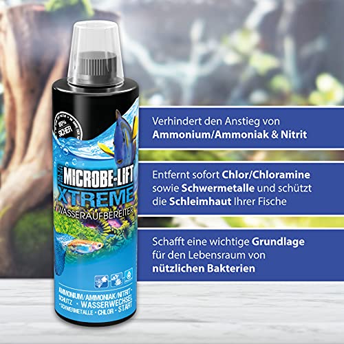 MICROBE-LIFT Xtreme - Acondicionador de Agua para acuarios Aptos para Peces, neutraliza Las sustancias del Agua Corriente perjudiciales para los Peces,