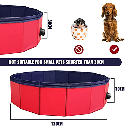 Migaven Piscina para Perros, Piscina Perros, Piscina para Perros Grandes, Piscina para Perros Estanque de Agua con 6 Juguetes de Bañera para Niños Mascotas Uso Interior Al Aire Libre(80 x 20CM)