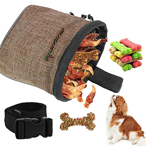 Miioto Bolsa para Chuches Perro, Bolsa Premios Perro, Bolsa Entrenamiento Perro con Ajustable Cinturón y Pinza de Cinturón, Bolsa de Snacks para Perros, Entrenando, Caminando