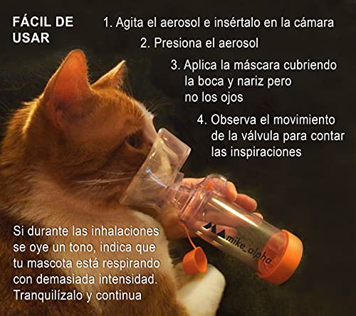 mike_alpha Cámara para inhalador de Aerosol para Gatos y Perros