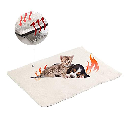 Milai - Manta calefactable para gatos y perros, manta térmica esterilla respetuosa con el medio ambiente, calefactora/esterilla calefactora, gatos, 64 x 50 cm