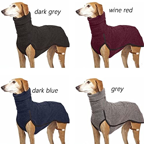 Milifeel Útil cálido y suave galgo trajes de invierno ropa con capucha para mascotas, abrigo de cuello alto para perro, chaleco de cuello alto, chaqueta de abrigo Pitbull (XXXXXL, azul oscuro)