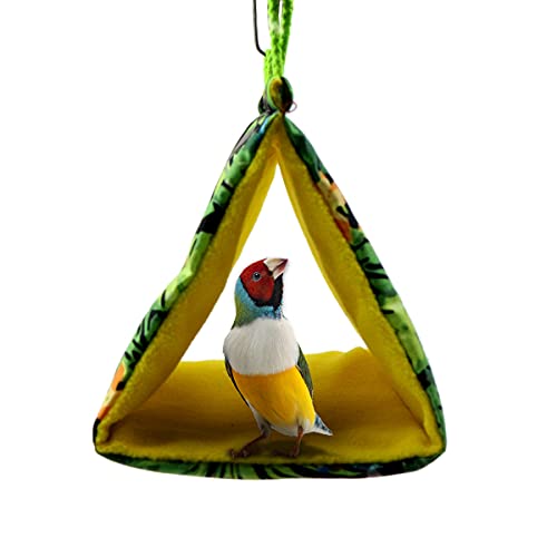 mimzemamz Tienda de Jaula Colgante para Nido de pájaro para Mascotas pequeñas Hamaca de Loro, Tienda de campaña Triangular, Refugio para Periquito, Nido de Perca, Columpio para hámster Guacamayo