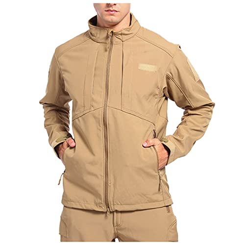 MINGCHE Chaqueta de invierno para hombre, impermeable, cortavientos, con capucha, gran variedad de estilos y colores, caqui, M