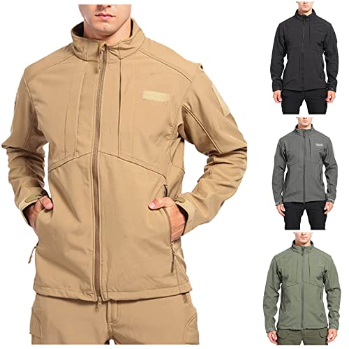 MINGCHE Chaqueta de invierno para hombre, impermeable, cortavientos, con capucha, gran variedad de estilos y colores, caqui, M