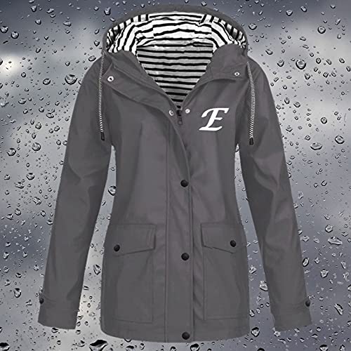 MINGCHE Chaqueta de invierno para mujer, impermeable, con capucha, cortavientos, variedad de estilos y colores, gris, S/6XL