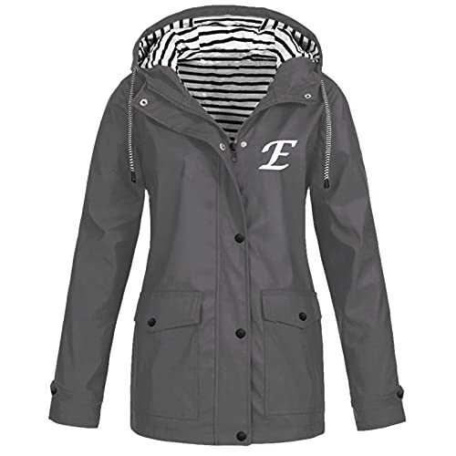 MINGCHE Chaqueta de invierno para mujer, impermeable, con capucha, cortavientos, variedad de estilos y colores, gris, S/6XL