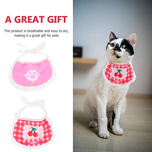 Mipcase 2 unids gato encantador collar supple gato bandana bufanda adorable patrón mascota bufanda mascota cuello adorno