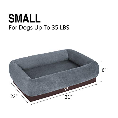 Mirkoo Cama para perro, espuma viscoelástica, sofá para perro, cojín ortopédico de alivio de articulaciones para perros y gatos, lavable a máquina, funda extraíble, forro impermeable