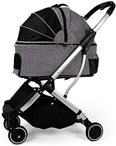 MISTLI HUNDEBUGGY PAWHUT ZWINGER Perro Ultralight TROLLEYS/Cat DOHS Que Lleva Carros/Carrito De Compras Buggy De Mascotas Plegables, Gris