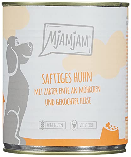 MjAMjAM Wet Dog Food Comida Húmeda para Perros, Pollo jugoso, 6x800 G, 800 g (Paquete de 6), 4800