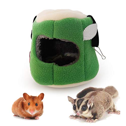 MNSYD Caseta de peluche para hamaca de invierno cálida para nido de pájaros, para periquitos, ninfas, conure cacatúa, color verde