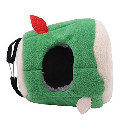 MNSYD Caseta de peluche para hamaca de invierno cálida para nido de pájaros, para periquitos, ninfas, conure cacatúa, color verde