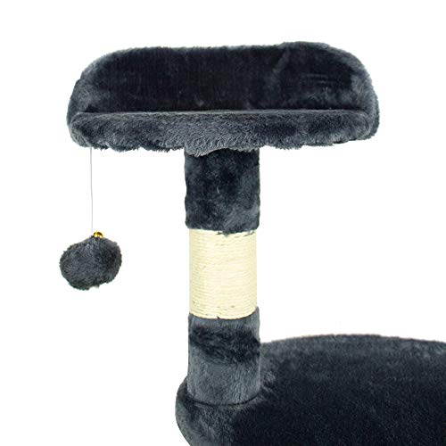 Mobiclinic, Rascador árbol para Gato, Modelo Silvestre, Mediano, para Escalar, 3 Alturas, Soporta hasta 10 kg, con Plataformas y refugios, Juguete Desestresante, Cuerda de sisal, Gris