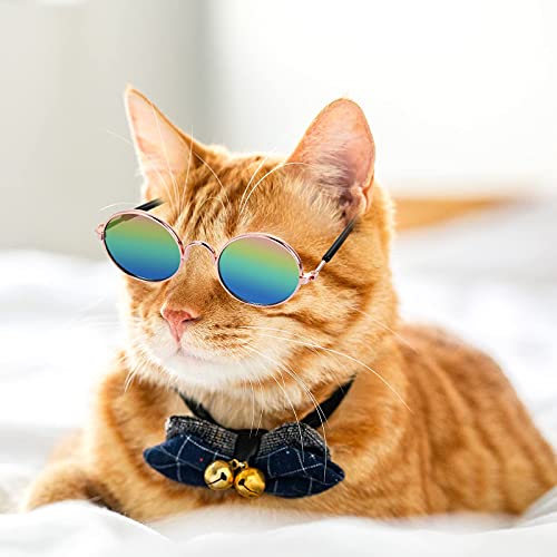 Molain Gafas de Sol pequeñas para Mascotas Redondas para Gatos y Perros, protección UV, diseño clásico, Retro, Gafas de Sol Divertidas