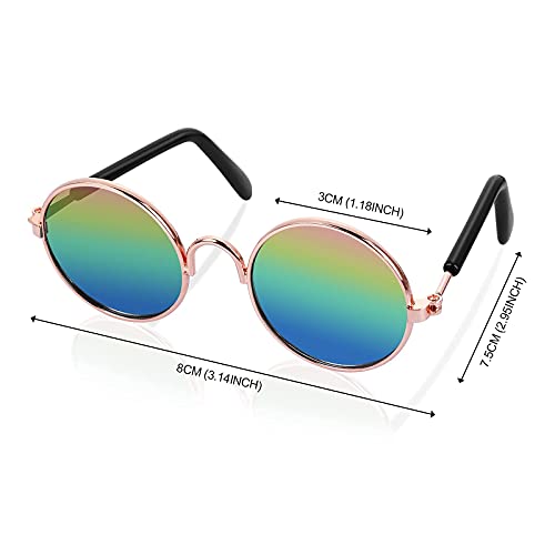 Molain Gafas de Sol pequeñas para Mascotas Redondas para Gatos y Perros, protección UV, diseño clásico, Retro, Gafas de Sol Divertidas