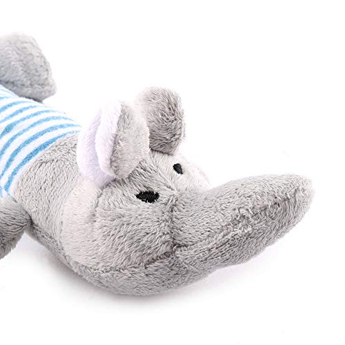 Monbedos Vocal animal chirriante peluche perro juguete cerdo elefante peluche suministros de mascota perro muñeca 25cm - elefante gris