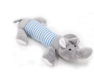 Monbedos Vocal animal chirriante peluche perro juguete cerdo elefante peluche suministros de mascota perro muñeca 25cm - elefante gris