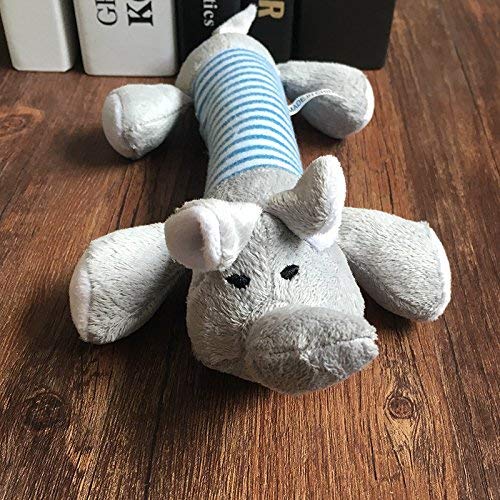 Monbedos Vocal animal chirriante peluche perro juguete cerdo elefante peluche suministros de mascota perro muñeca 25cm - elefante gris