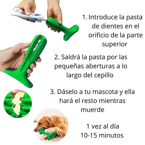 MORDEDOR para Perros - Cepillo Limpiador de Dientes. Accesorios para Perros Higiene Bucal. Juguete para Perros Antiestrés. Limpieza Bucal Pofunda para tu Mascota. Novedad MAS Resistente