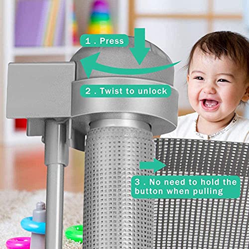 Mordely Barrera Seguridad Niños Escalera, 0cm-140cm Puerta Seguridad Bebé Extensibles, Vallas de Seguridad para Escaleras, Barrera Escalera Bebé para Uso en Interiores y Exteriores