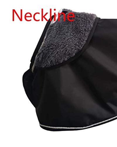 MOREZI Chaqueta Impermeable para Perros, con Forro de Cachemira, con Hebilla de Hook Loop Ajustable, Apto para Perros medianos y Grandes-Negro-XXXL