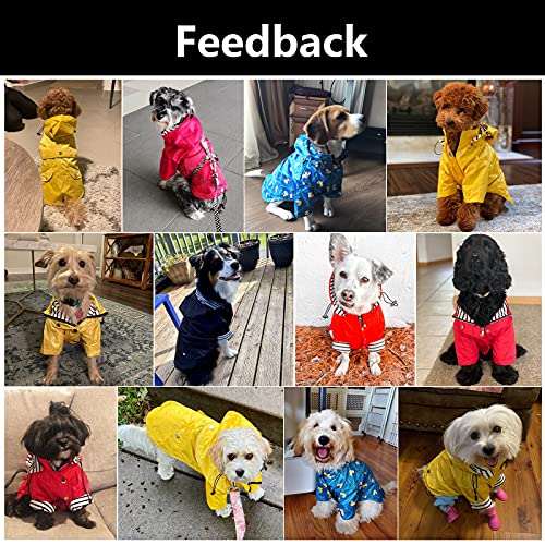 MOREZI Chubasquero para Perros con Cremallera y Botones Reflectantes, Resistente al Viento y a la Lluvia, cordón Ajustable, Capucha Desmontable-Amarillo-XL