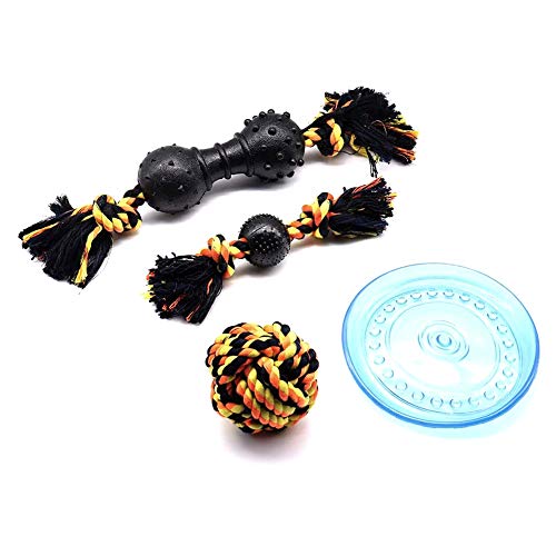 Mothcattl 8 unids/Set Mascota Perro Cachorro Cuerda Nudo Bola morder Dientes Limpieza Masticar Negro + Amarillo