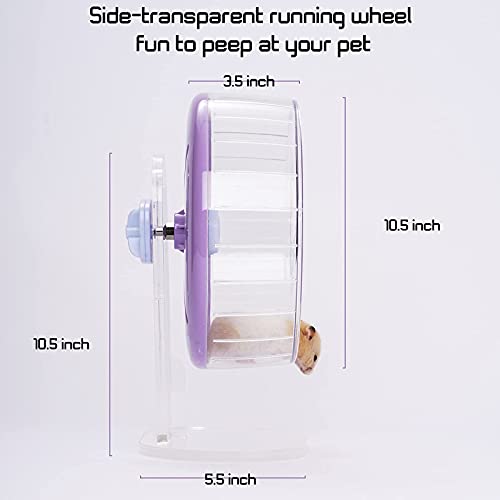 MouseBro Windmill Rueda para Correr silenciosa de Color Caramelo con Base Ajustable en Altura y Accesorio de Jaula para hámsteres, jerbos, Ratones y Ratas