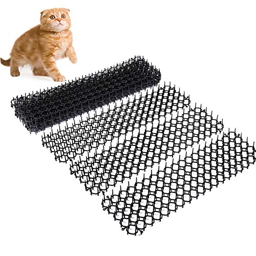 MOVKZACV Alfombrilla de gato con puntas de plástico, para jardín, anti gato, antipinchos, tiras de plástico, 10 unidades