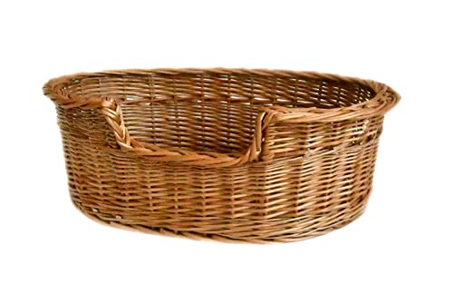 MyBer Tumbona para gatos, perros y gatos, cama para perros y mascotas, de mimbre, K5-100-6 (anchura 63 cm/46 cm/19 cm)