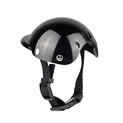 N / A Casco para Mascotas Accesorios para Sombreros para Perros Casco para Moto para Perros y Gatos (Negro, S)