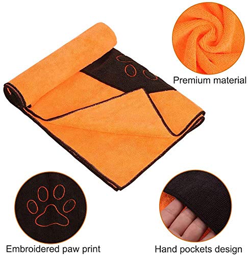 NA 1 Pieza Toalla De Baño para Perro, Toalla para Perros, Perros Albornoz De Microfibra, para Perros, Gatos, Mascotas, Toalla Microfibra Ultra Absorbente para Agua Secado, 50x100cm