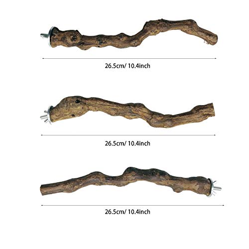 N|A Allazone 5 Pz Perca de Pájaro, Pájaro de Madera Soporte de Perca, Palo de UVA Salvaje Natural, Juguetes para Pajaros Juguetes para Masticar Loros para Masticar Loros, Periquitos, Cacatúas