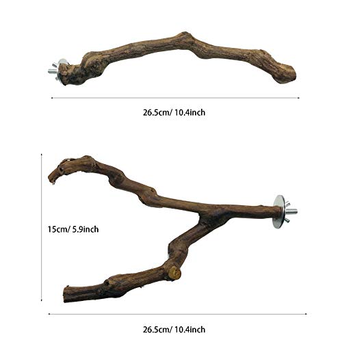 N|A Allazone 5 Pz Perca de Pájaro, Pájaro de Madera Soporte de Perca, Palo de UVA Salvaje Natural, Juguetes para Pajaros Juguetes para Masticar Loros para Masticar Loros, Periquitos, Cacatúas