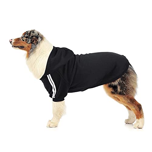 NAMSAN Sudaderas para Perros con Capucha Disfraces para Perros, Abrigo Perro de Invierno Suave y Cómoda, Ropa para Perros Medianos y Grandes, Negro-3XL