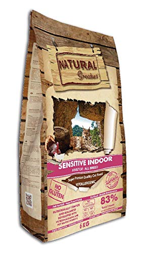 Natural Greatness Pienso seco para Gatos Receta Sensitive Indoor. Super Premium- Adult Cat- Todas Las Razas- 6 kg