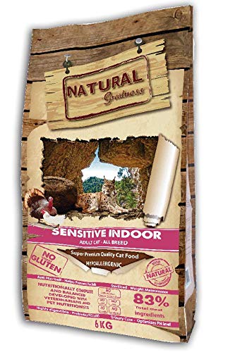 Natural Greatness Pienso seco para Gatos Receta Sensitive Indoor. Super Premium- Adult Cat- Todas Las Razas- 6 kg