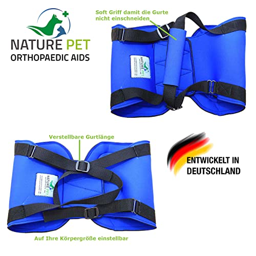 NATURE PET Accesorio Posterior para Transportar Perros - Asistencia en la rehabilitación y en Caso de Problemas en la Columna Vertebral, la Cadera y Las Rodillas - Negro - XS