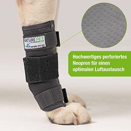 NATURE PET Vendaje para la articulación carpometacarpiana de Perro/Vendaje de protección de la articulación carpiana/Vendaje de protección de Perros Carpolock Medium Negro - M