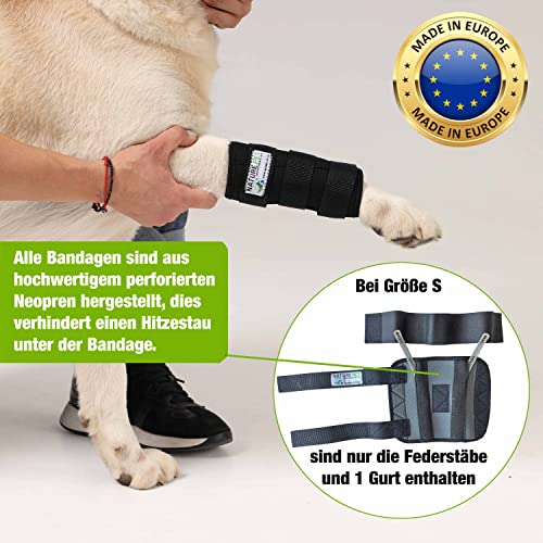 NATURE PET Vendaje Premium para la articulación carpometacarpiana de Perros/Vendaje para la articulación carpiana de Perros/Vendaje para Las extremidades Delanteras - Negro - M